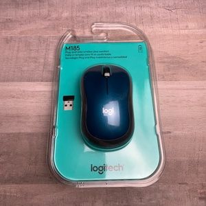 Logitech M185 Wireless Mouse, 2.4GHz with USB Mini Receive Blue